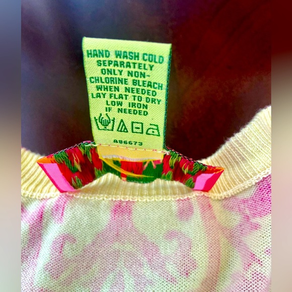 Lilly&Van set of Pink/Off White Long 3/4 Sleeve Cardigan&Vneck sleeveless Top XL - Picture 8 of 11